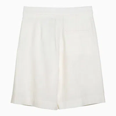 Shop Margaux Lonnberg Margaux Lönnberg Wool-blend Stuart Bermuda Shorts In White