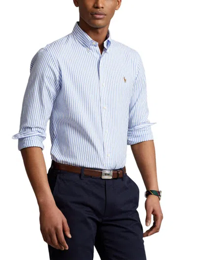 Shop Ralph Lauren Shirts In 5527a Blue/white