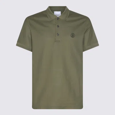 Shop Burberry Olive Cotton Polo Shirt In Green