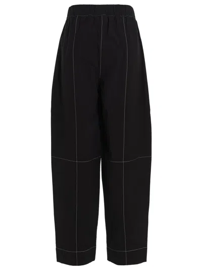 Shop Ganni 'elasticated Curve' Pants In Black