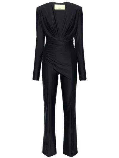 Shop Gauge81 Rosaria Matte Jersey Jumpsuit With Drape Detail In Black