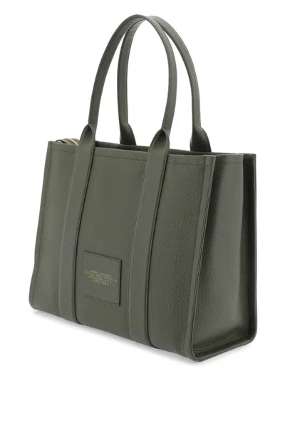Shop Marc Jacobs The Leather Large Tote Bag In Green