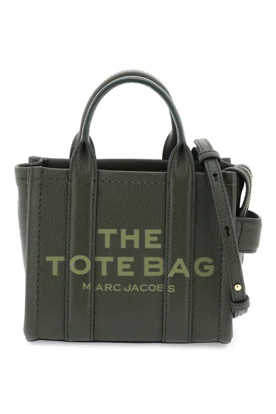 Shop Marc Jacobs The Leather Mini Tote Bag In Green