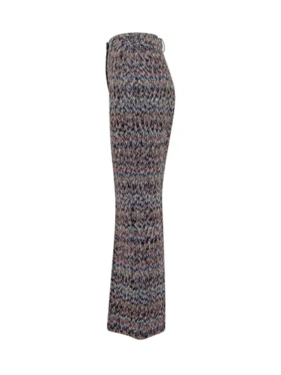 Shop Missoni Viscose Blend Lamé Zig Zag Cropped Pants In Multicolor