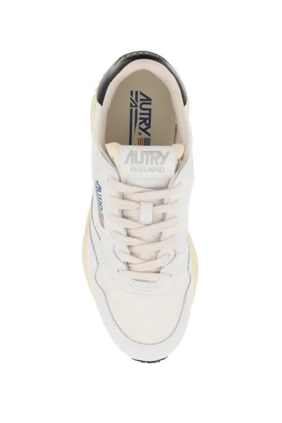 Shop Autry Low-cut Nylon And Leather Reelwind Sneakers In Multicolor