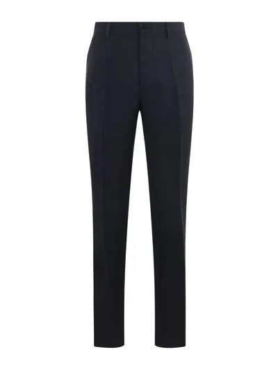 Shop Etro Trousers In Grigio/blu