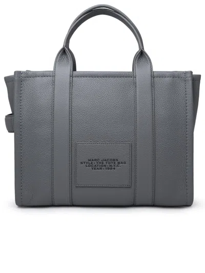 Shop Marc Jacobs Gray Leather Midi Tote Bag In Grey