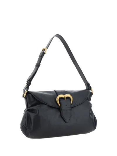 Shop Pinko Shoulder Bags In Nero Limousine-chocolate Gold