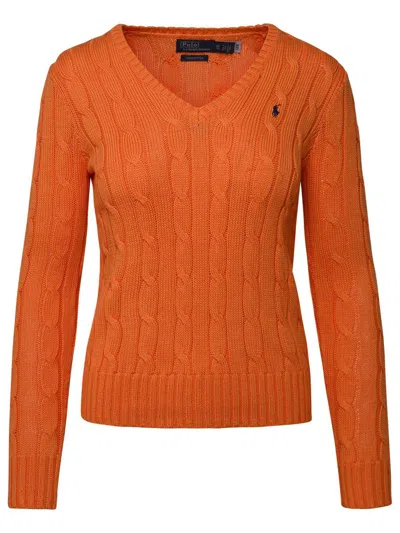 Shop Polo Ralph Lauren Orange Cotton Sweater