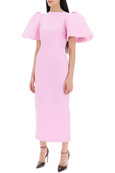 Shop Solace London Lora Midi Dress In Heavy Crepe In Pink