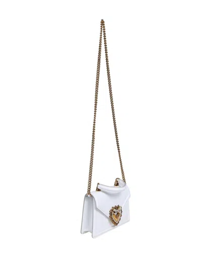 Shop Dolce & Gabbana Handbag In Smooth Calfskin In Optical White