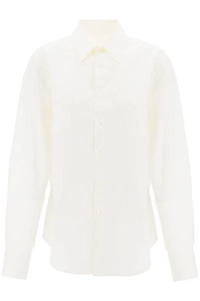 Shop Mm6 Maison Margiela Cut-out Shirt With Open In White