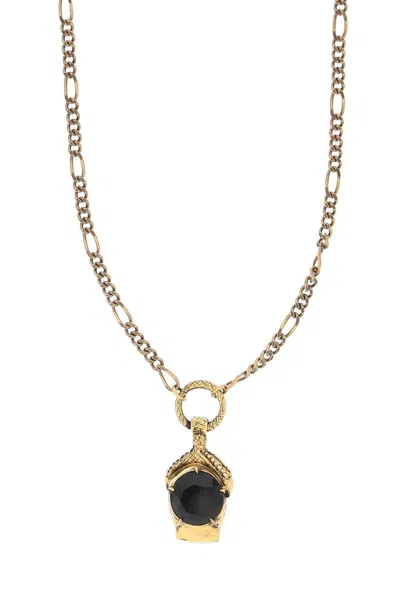 Shop Alexander Mcqueen Victorian Skull Necklace In Gold