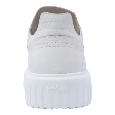 Shop Hogan H-striped Leather Sneakers In White