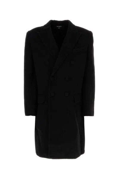 Shop Balmain Coats In Black