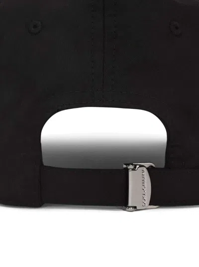Shop Dolce & Gabbana Black Baseball Cap With Logo Placque In Cotton Man