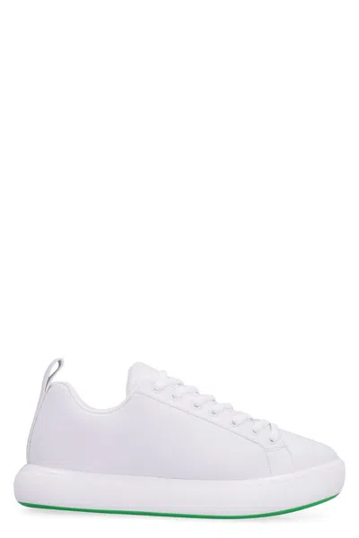 Shop Bottega Veneta Pillow Leather Sneakers In White