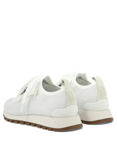 Shop Brunello Cucinelli "sparkling Precious Eyelets" Sneakers In White