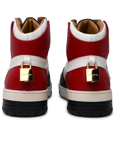Shop Buscemi Black And Red Leather Airneakers
