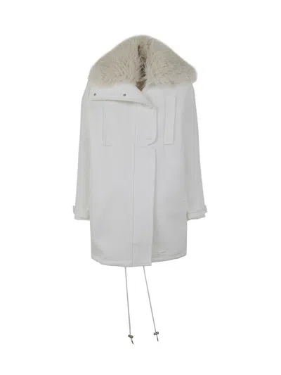 Shop Courrèges Tech Twill Parka Coat Clothing In White