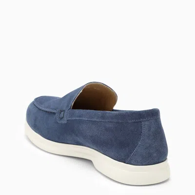 Shop Doucal's Suede Loafer In Blue