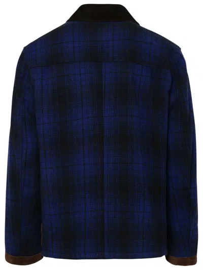 Shop Fay 4 Hooks Blue Wool Jacket
