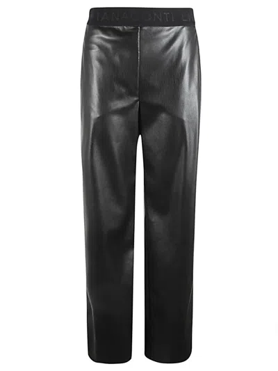 Shop Liviana Conti Faux Leather Trousers In Black