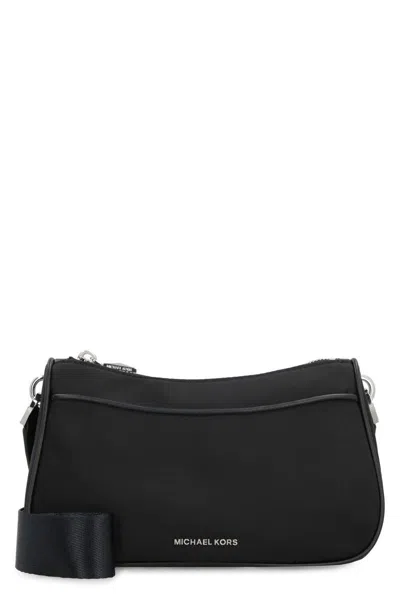 Shop Michael Kors Jet Set Nylon Messenger Bag In Black