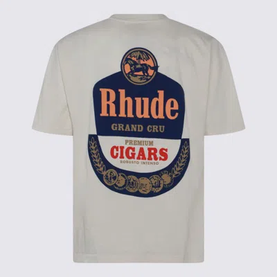 Shop Rhude Cream Multicolour Cotton T-shirt In Vtg White