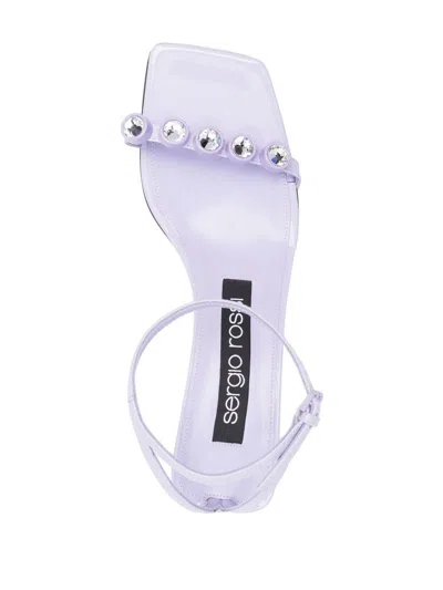 Shop Sergio Rossi Wisteria Lilac Leather Sr1 Sandals