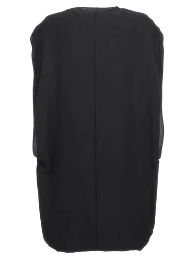 The Row Draped Silk Mini Dress In Black