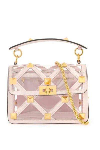Shop Valentino Garavani Roman Stud Handbag With Additional Chain In Pink