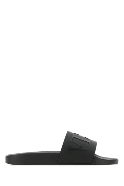 Shop Valentino Garavani Slippers In Black Black