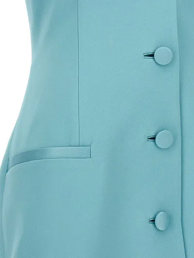 Shop Versace Vest Dress In Blue
