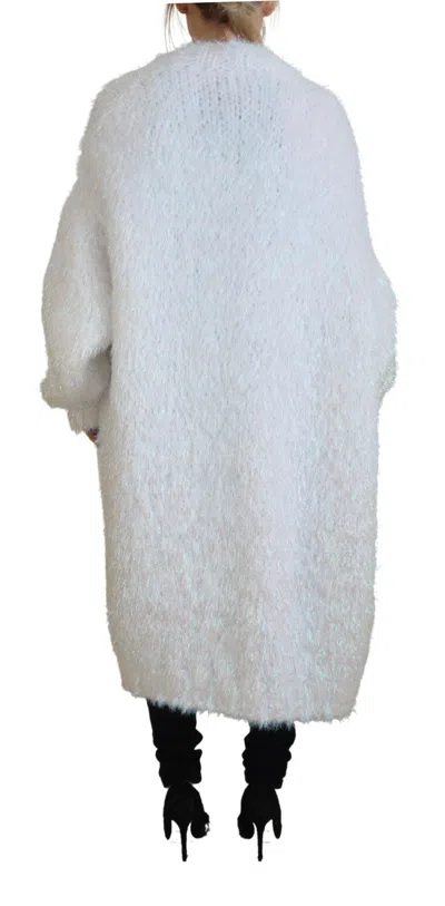 Shop Dolce & Gabbana Elegant White Long Sleeve Cardigan Women's Jacket