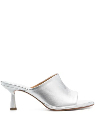 Shop Aeyde Sandals In Silver