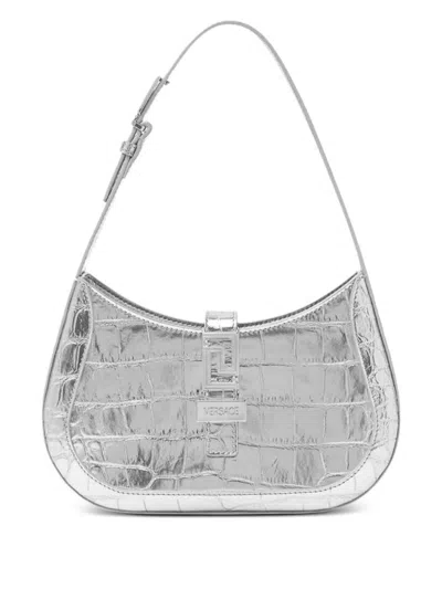 Shop Versace Handbags In Metallics
