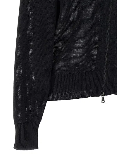 Shop Brunello Cucinelli Cotton Hooded Cardigan Sweater, Cardigans Black