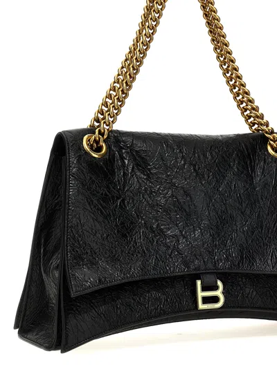 Shop Balenciaga Crush Shoulder Bags Black