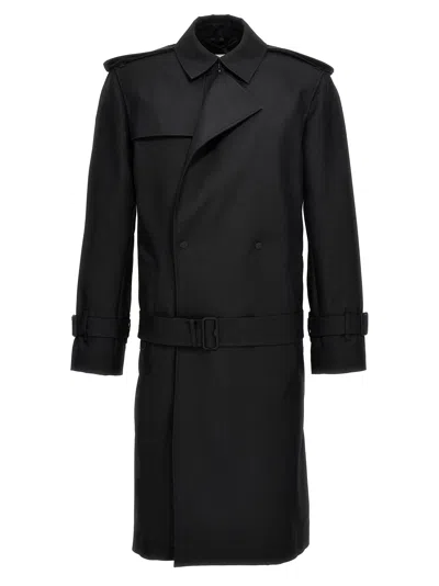 Shop Burberry Double-breasted Long Trench Coat Coats, Trench Coats Black