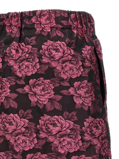 Shop Ganni Floral Jacquard Skirt Skirts Fuchsia