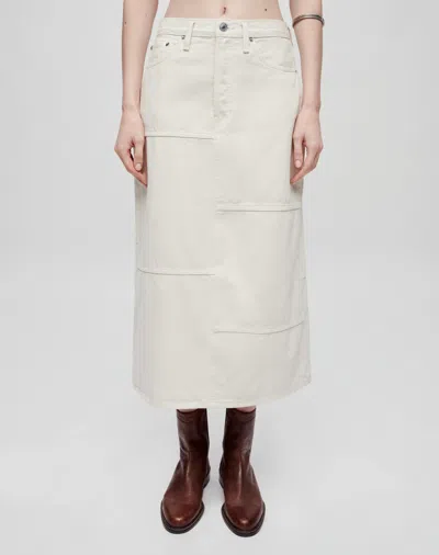 Shop Re/done Mid Rise Seamed Skirt In 25