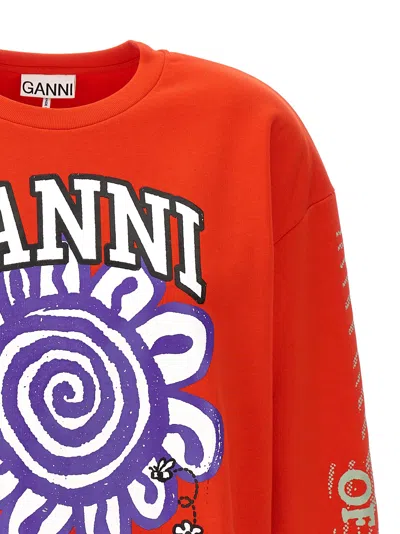 Shop Ganni Magic Power Sweatshirt Red