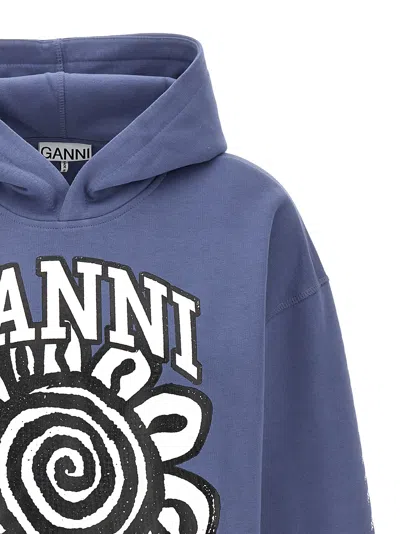 Shop Ganni Magic Power Sweatshirt Light Blue