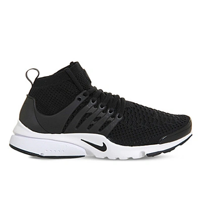 Shop Nike Air Presto Ultra Flyknit And Rubber Trainers In Black Black White