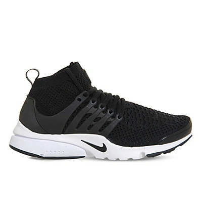 Nike Air Presto Ultra Flyknit And Rubber Trainers In Black/black/white |  ModeSens