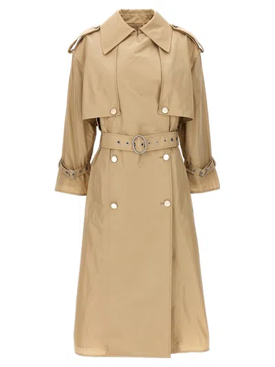 Shop Jil Sander Oversize Double-breasted Trench Coat Coats, Trench Coats Beige