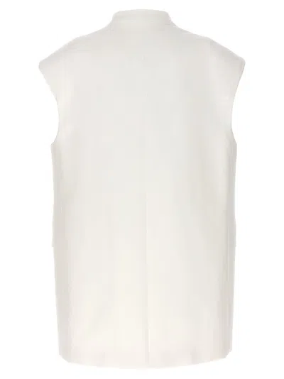 Shop Jil Sander Oversized Tailored Vest Gilet White