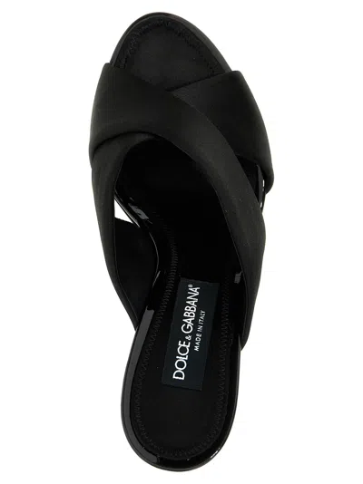 Shop Dolce & Gabbana Satin Sandals Black
