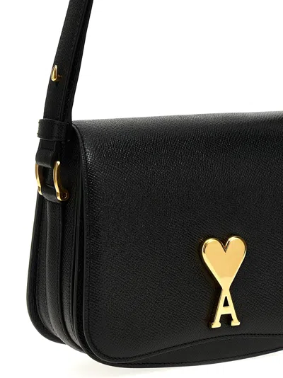 Shop Ami Alexandre Mattiussi Small Paris Paris Shoulder Bags Black